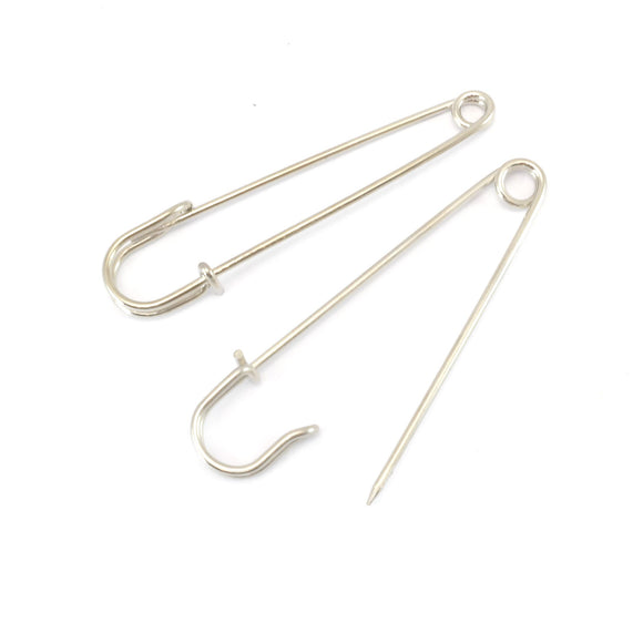 Safety pin - 80mm - Silver