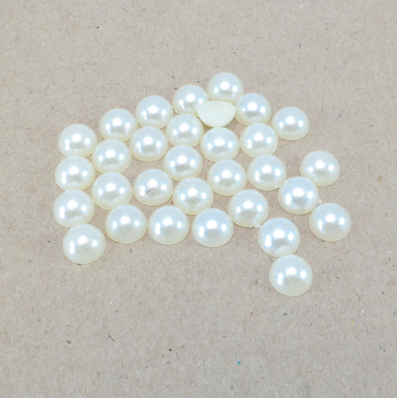 Pearl Beads - Flat back - 4 x 8mm (+-100) (14g)