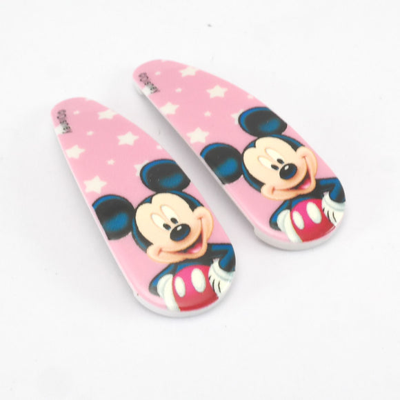 Hair clips - Mickey Mouse - Pair (2) - Light Pink