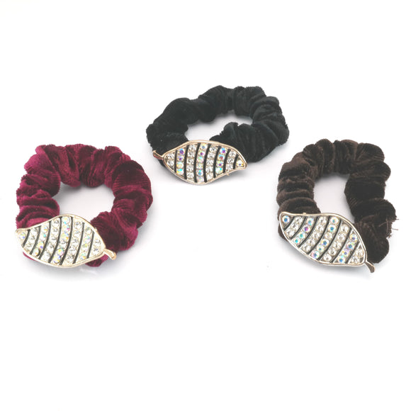Hair bands - scrunchies - Diamante - Leaf