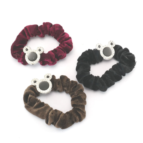 Hair bands - scrunchies - Diamante - Bear with black inside