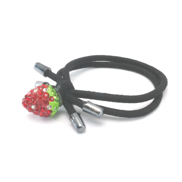 Hair band - black with bling strawberry