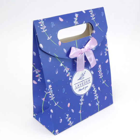 Extra Small closing gift bag - 125 x 165 x 60mm - Lavender - Thank you