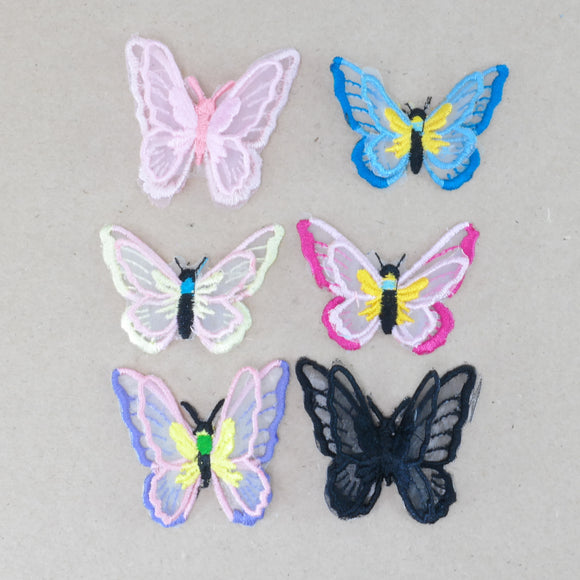 Badges/Patches - Iron on 3D Butterflies - 40 x 55mm