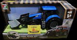 Farm tractor with snow plough