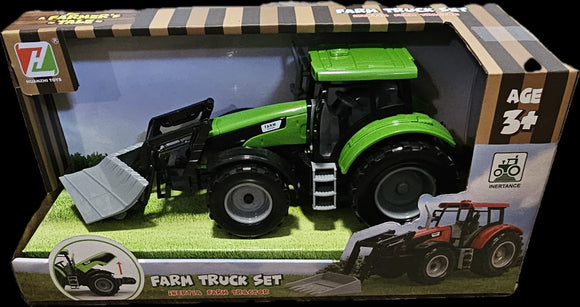 Farm tractor with snow plough