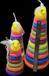 Stackable rings set with duck