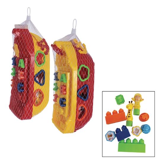 Storage Boat with 27 pieces building blocks