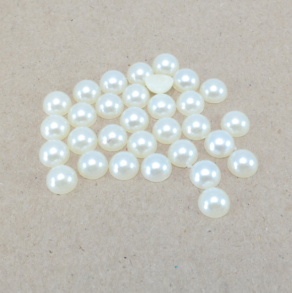 Pearl Beads - Flat back - 4 x 8mm (+-100) (14g)