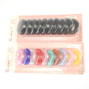 Elastic Coil Spiral Hair Bands - 10 Pack