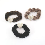 Hair bands - scrunchies - Diamante - Heart #1