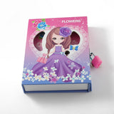 Children diary with lock - small - Flowers