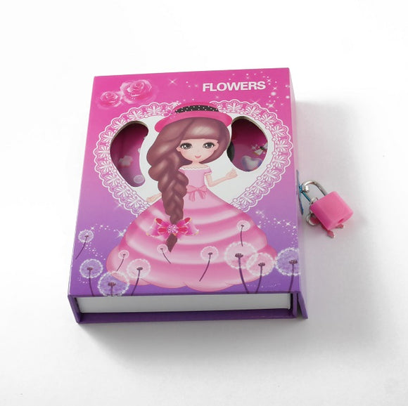 Children diary with lock - small - Flowers