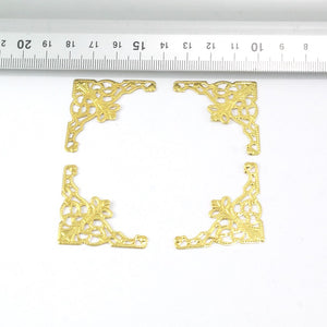 Embellishment Corners 35 x 35mm - Sparkle Gold