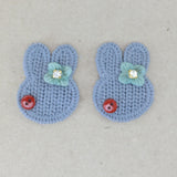 Badges/Patches - Stich on - knitted bunny face - 33 x 40mm (2 Pack)