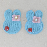 Badges/Patches - Stich on - knitted bunny face - 33 x 40mm (2 Pack)