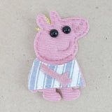 Badges/Patches - Stich on - Peppa Pig with striped dress - (2 Pack)